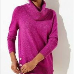 Loft side button cowl tunic sweater